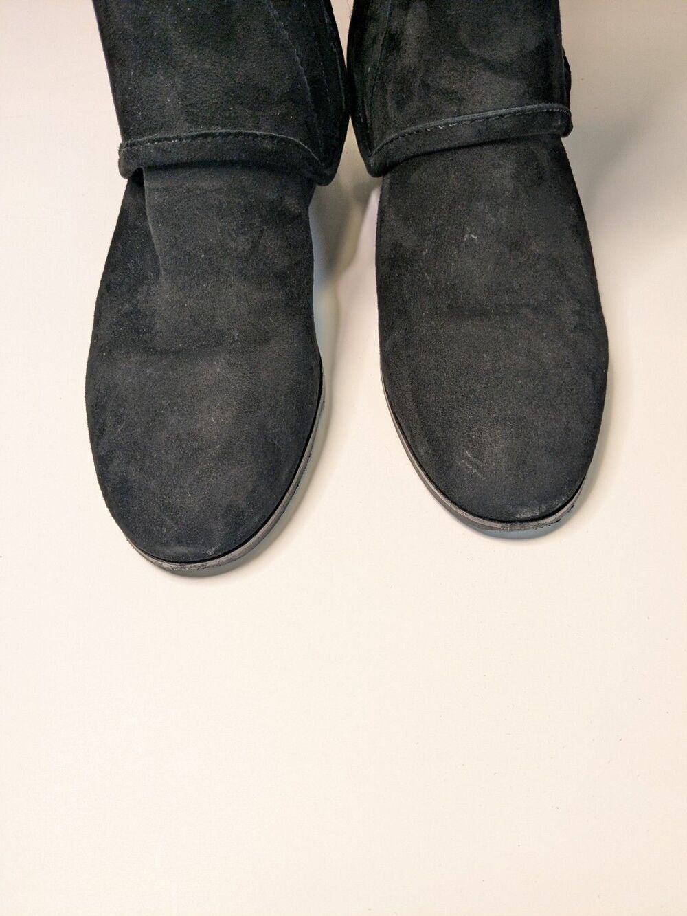 Tory Burch Milburn Convertible Riding Boots Womens 7 Black Leather Suede Knee Hi - Picture 10 of 16